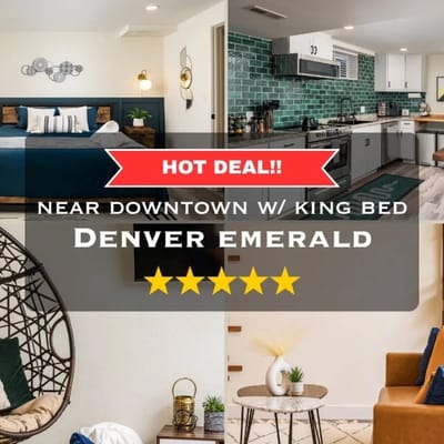 King Bed 1BR Garden Suite Near RiNo